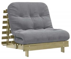 Divano Letto Futon con Materasso 80x206x11cm Pino Impregnato