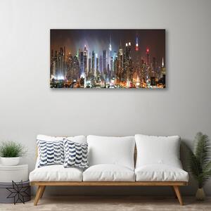 Quadro su tela Città della notte di New York 100x50 cm