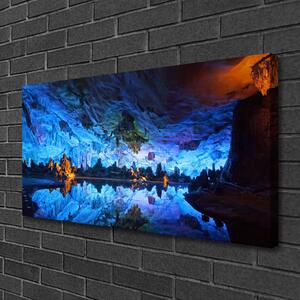 Quadro su tela Grotta della luce del ghiacciaio 100x50 cm
