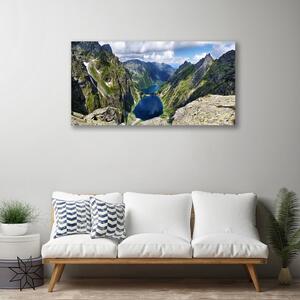 Quadro stampa su tela Montagne, la Valle del Lago Szczyty 100x50 cm