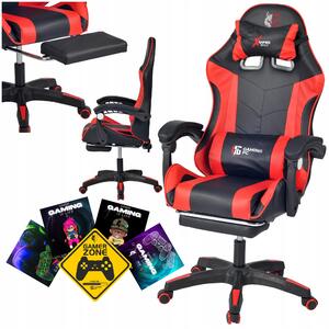 Ekspand | Sedia da gaming Fg02 - Rossa - Altezza totale 115-123 cm - Ergonomica - con cuscini massaggianti