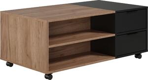 Tavolino Trendteam in rovere Kraft tabacco/nero melamina opaca Kendo 110x44x60 cm