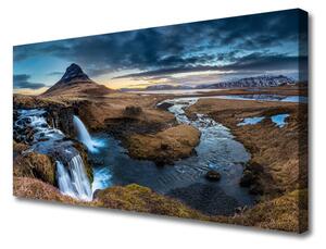 Quadro su tela Paesaggio del fiume della cascata 100x50 cm