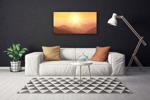 Quadro su tela Paesaggio di montagna del sole 100x50 cm