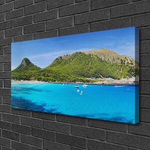 Quadro stampa su tela Montagne del paesaggio del mare 100x50 cm