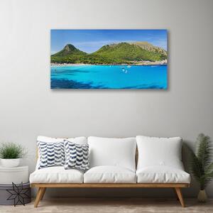 Quadro stampa su tela Montagne del paesaggio del mare 100x50 cm