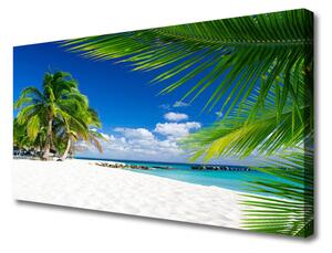 Quadro su tela Spiaggia tropicale con vista sul mare 100x50 cm