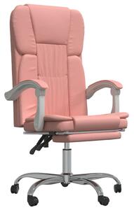 Poltrona da Ufficio Reclinabile Rosa in Pelle finta