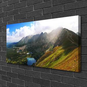 Foto quadro su tela Paesaggio delle montagne del prato 100x50 cm