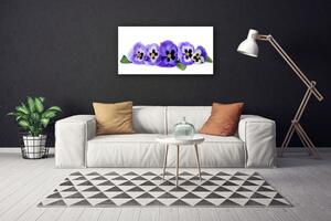 Quadro su tela Petali di fiori di viole del pensiero 100x50 cm
