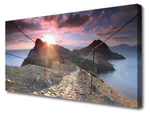 Quadro stampa su tela Sentiero della montagna della scogliera occidentale 100x50 cm