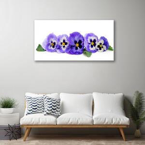 Quadro su tela Petali di fiori di viole del pensiero 100x50 cm