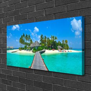 Quadro su tela Spiaggia tropicale delle palme 100x50 cm