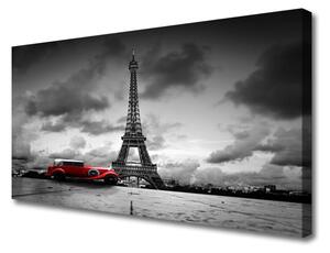 Stampa quadro su tela Vista di Parigi della Torre Eiffel 100x50 cm