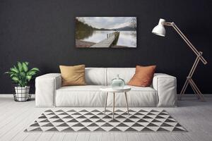 Foto quadro su tela Ponte di architettura del lago 100x50 cm