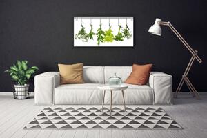 Stampa quadro su tela Foglie di erbe naturali 100x50 cm
