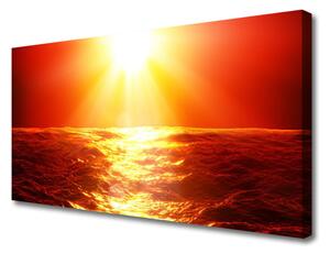 Quadro su tela Onda del mare al tramonto 100x50 cm