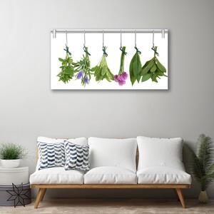 Quadro su tela Erbe, foglie secche, fiori 100x50 cm