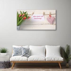 Foto quadro su tela Tulipani Cuore Art 100x50 cm