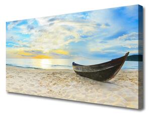 Stampa quadro su tela Barca, Spiaggia, Mare 100x50 cm