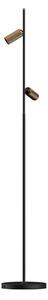 Lampada LED da pavimento Decor F2, nero/ottone, dimmerabile