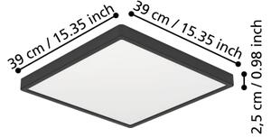Eglo 901305-LED Plafoniera FUEVA LED/17,5W/230V 2700/4000/6500K 39x39cm nera