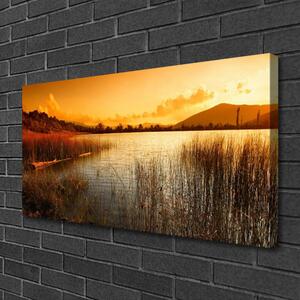 Foto quadro su tela Lago di paesaggio al tramonto 100x50 cm