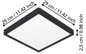 Eglo 901304-LED Plafoniera FUEVA LED/13W/230V 2700/4000/6500K 29x29cm nera