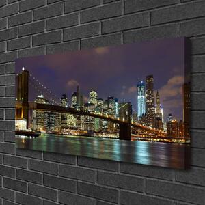 Stampa quadro su tela Città di architettura del ponte 100x50 cm