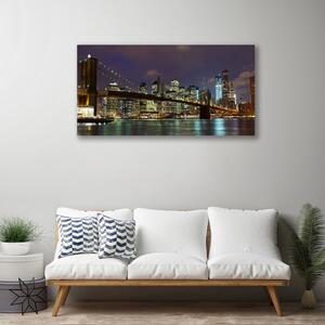 Stampa quadro su tela Città di architettura del ponte 100x50 cm