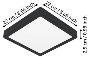 Eglo 901303-LED Plafoniera FUEVA LED/10,5W/230V 2700/4000/6500K 22x22cm nero