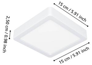 Eglo 901335 - Plafoniera da bagno a LED FUEVA LED/7W/230V 15x15 cm IP44 bianca