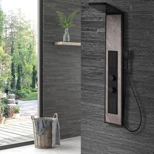 Kamalu colonna doccia multifuzionale colore nero e motivo marmo | kam-n2300b