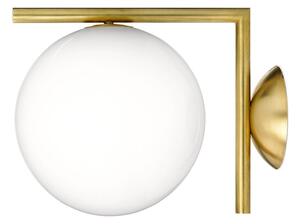 Applique da parete FLOS, IC C/W1, dimmerabile, Dorato / Ottone, Soggiorno, Vetro, Design
