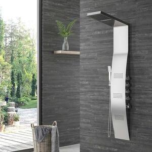 Kamalu pannello doccia termostatico in acciaio con cascata ed iniettori ad effetto piggia | kles-8600