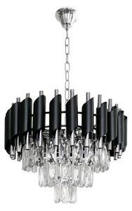 Lampadario a catena CRISTAL 5xE14/10W/230V nero/cromo opaco