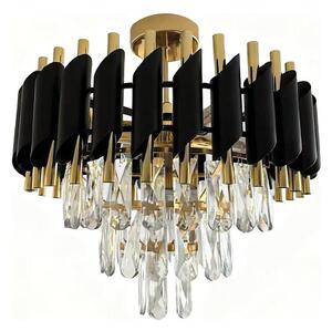 Plafoniera CRISTAL 5xE14/10W/230V nero/oro