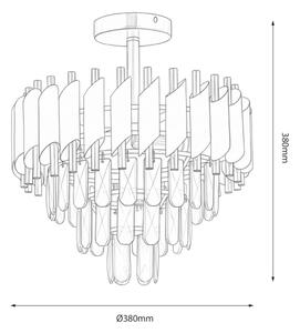 Plafoniera CRISTAL 5xE14/10W/230V nero/oro