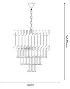 Lampadario a catena CRISTAL 5xE14/10W/230V nero/cromo opaco