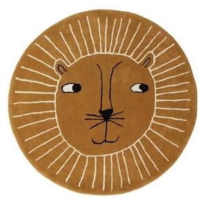 Tappeto per bambini marrone in misto lana ø95 cm Lion – OYOY Mini