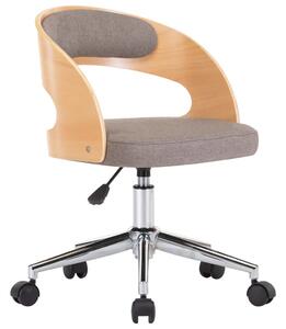 VidaXL Sedia da ufficio girevole color tortora in legno curvato e tessuto