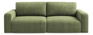 Divano verde allungabile/con contenitore con rivestimento in ciniglia 252 cm Kona – Makamii