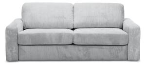 Divano grigio chiaro allungabile con rivestimento in velluto a coste 195 cm Nona – Makamii