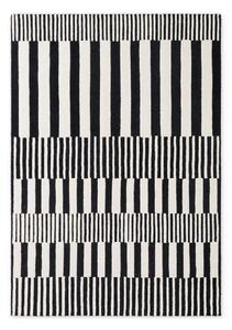 Tappeto bianco e nero in lana tessuto a mano 120x180 cm Stryve Pulse – Elle Decoration