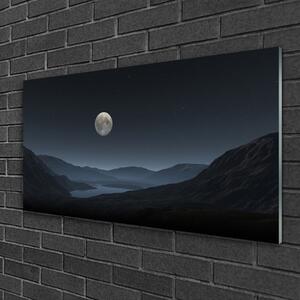 Quadro su vetro Paesaggio notturno della luna 100x50 cm