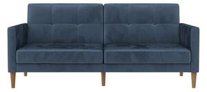 Divano letto in velluto blu 207 cm Lilly - Støraa