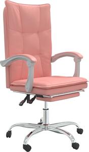 Poltrona da Ufficio Reclinabile Rosa in Pelle finta