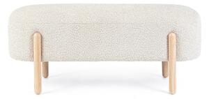 Panchina color crema in imbottito con rivestimento in bouclé Dayla – Bizzotto