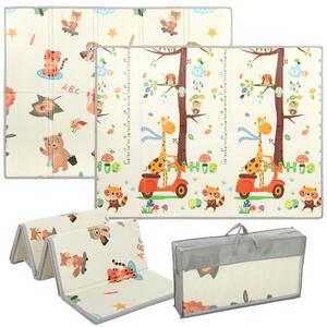AIYAPLAY Tappeto Gioco Bambini 200x150x1.5 cm a Tema Foresta Pieghevole Reversibile in XPE, 0-3 Anni, Multicolore | Aosom Italy