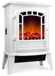 Stufa elettrica - 2000 W - Effetto fiamma LED - Bianca